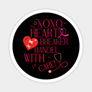 Xoxo Heart Breaker Handle with Care Magnet